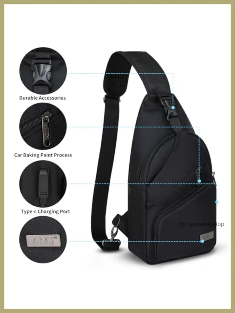 Nylon Crossbody Sling Bag Shoulder Backpack Chest Daypack